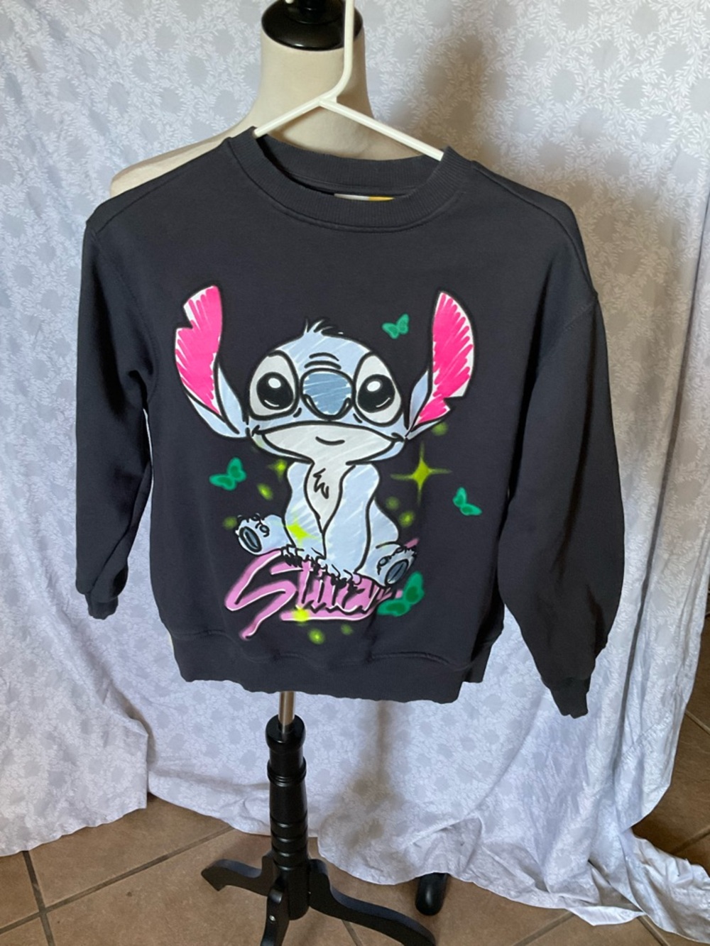 Disney Stitch Zara Gray Crewneck Sweatshirt with Sweatpants